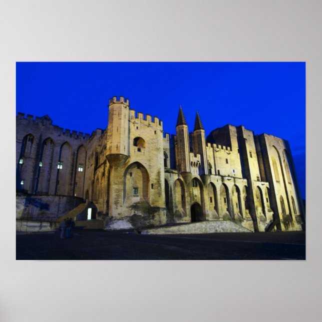 Póster El Palacio del Papa en Aviñón al atardecer. Constr (Frente)
