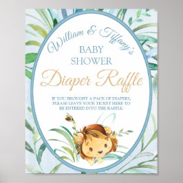 Póster El pañal Baby Shower de Lion Cub Boy Raffle