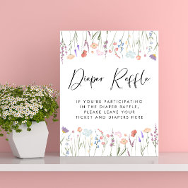 Póster El pañal de flores silvestres Raffle cae a Baby Sh