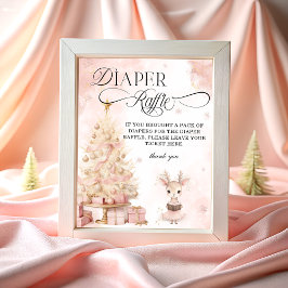 Póster El pañal de invierno Baby Deer Rubor Pink Gold Raf
