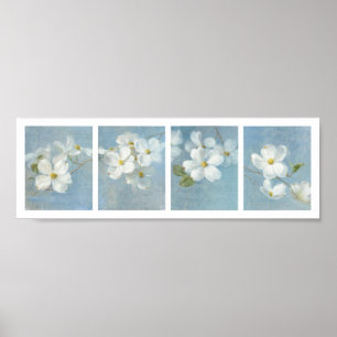 Póster El panel blanco del flor