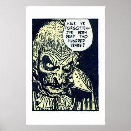 Póster El panel de historietas de horror antiguo de lo in