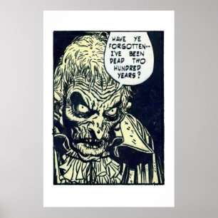 Póster El panel de historietas de horror antiguo de lo in