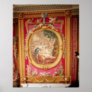 Póster El panel de la tapicería que representa el Cupid 