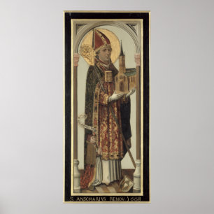 Póster El panel votivo que representa St. Ansgar, 1457