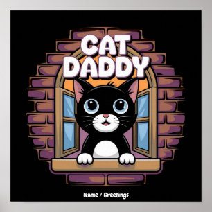 Póster El papá de los gatos Extraordinario El mejor papá 