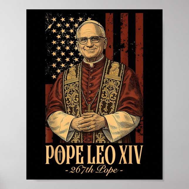 Póster El Papa Leo Xiv Robert Francis Prevost (Frente)