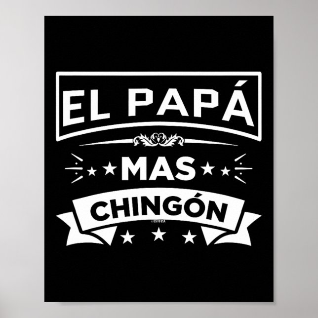 Póster El Papa Mas Chingon Funny Padres Españoles Mexican (Frente)