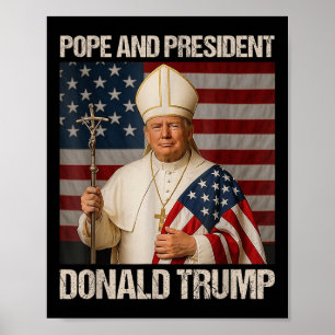 Póster El Papa Y El Presidente Donald Trump