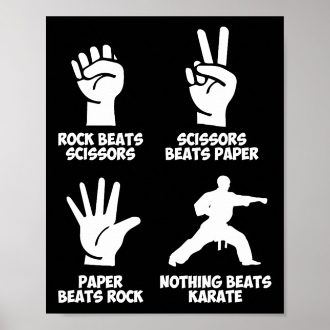 Póster El papel de rock nada le gana a Karate (Frente)
