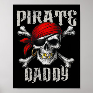 Póster El Papi Del Pirata Jolly Roger Bandera Y Los Cross