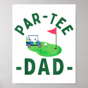 Póster El Par Tee Papá Agujero En Uno Golf Padres Pareja 