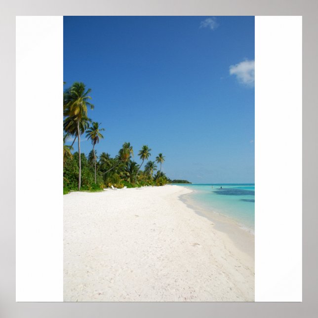Póster El paraíso de las playas con palmeras (Frente)