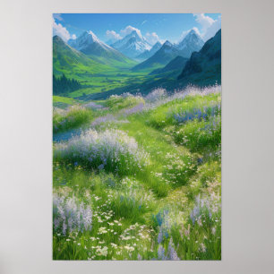 Póster El paraíso verde en las montañas