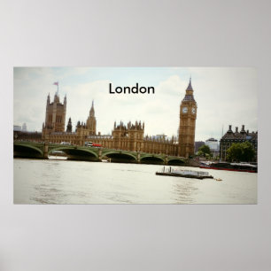 Póster El parlamento de Big Ben y poster de Thames