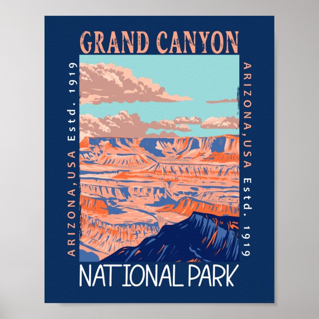 Póster El Parque Nacional del Gran Cañón, Arizona, con pr (Frente)