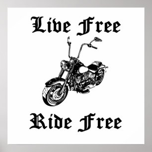 Póster El pase gratis vivo libera la motocicleta