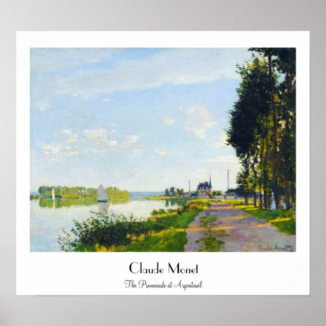 Póster El paseo marítimo de Argenteuil Claude Monet (Frente)