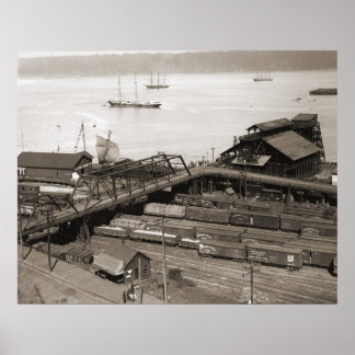 Póster El paseo marítimo de Tacoma desde la vía del estad