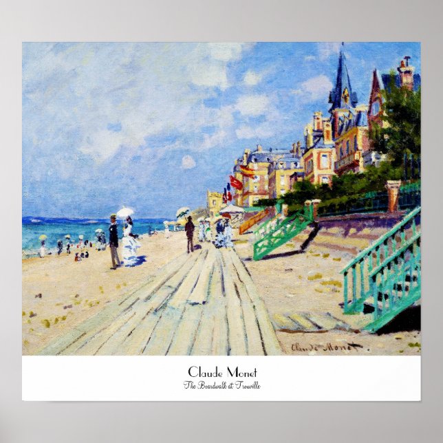 Póster El paseo marítimo de Trouville Claude Monet (Frente)