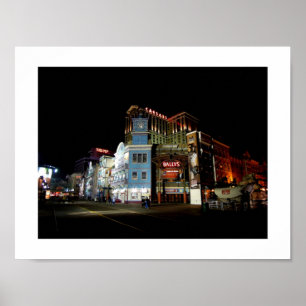 Póster El paseo marítimo en Atlantic City en la noche