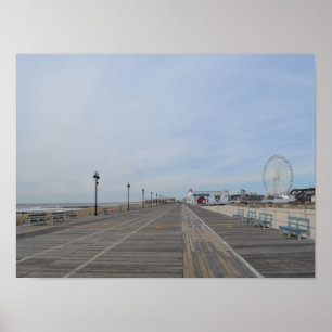 Póster El paseo marítimo en la ciudad del océano, NJ