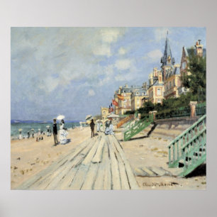 Póster El paseo marítimo en Trouville de Claude Monet