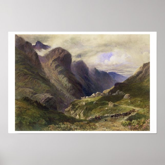 Póster El paso de Glencoe, 1852 (w/c) (Frente)