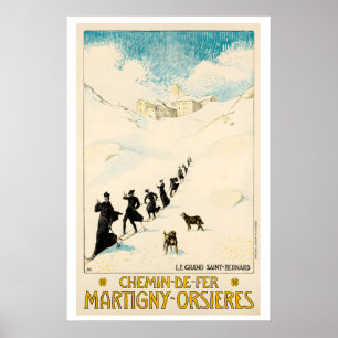 Póster El paso del Gran San Bernardo Chemin-de-Fer