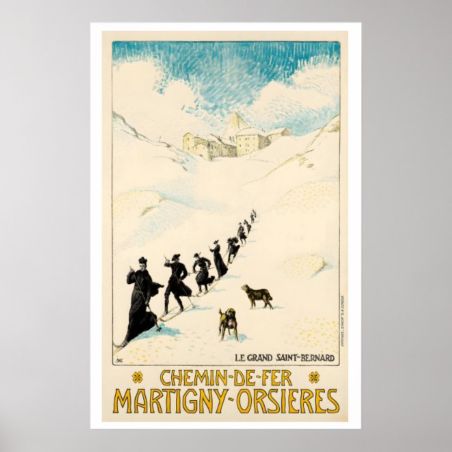 Póster El paso del Gran San Bernardo Chemin-de-Fer (Frente)