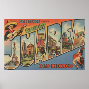 Póster El Paso, Texas - Ciudad Juárez