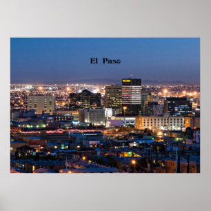 Póster El Paso, Texas de noche