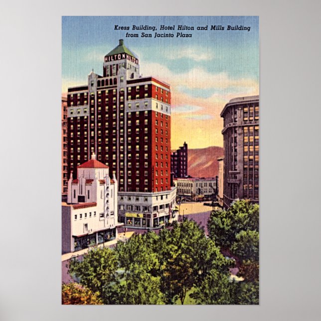 Póster El Paso, Texas Downtown 1940 (Frente)