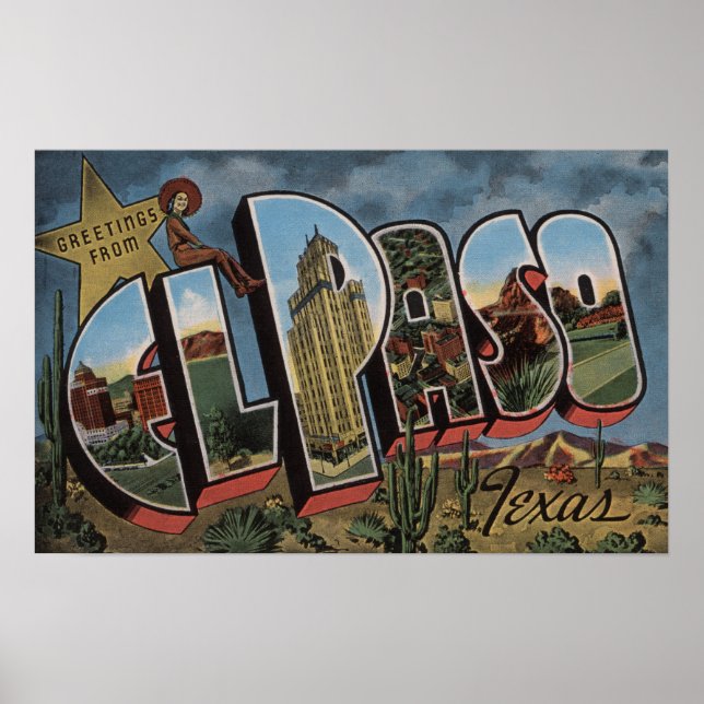 Póster El Paso, Texas - Grandes Escenas de letras (Frente)