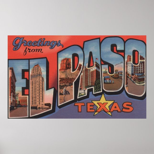 Póster El Paso, Texas - Grandes Escenas de letras 2 (Frente)