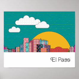 Póster El Paso, Texas Skyline