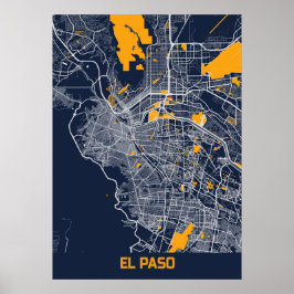 Póster EL Paso - United States Bluefresh City Map
