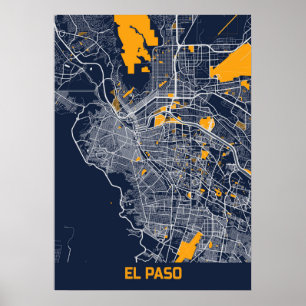 Póster EL Paso - United States Bluefresh City Map