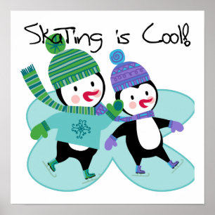 Póster El patinaje sobre pingüinos es Guay