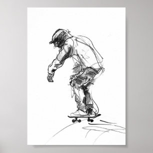 Póster El patinaje vintage en movimiento