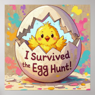Póster El Pato Sobrevivió A La Caza De Huevos De Pascua