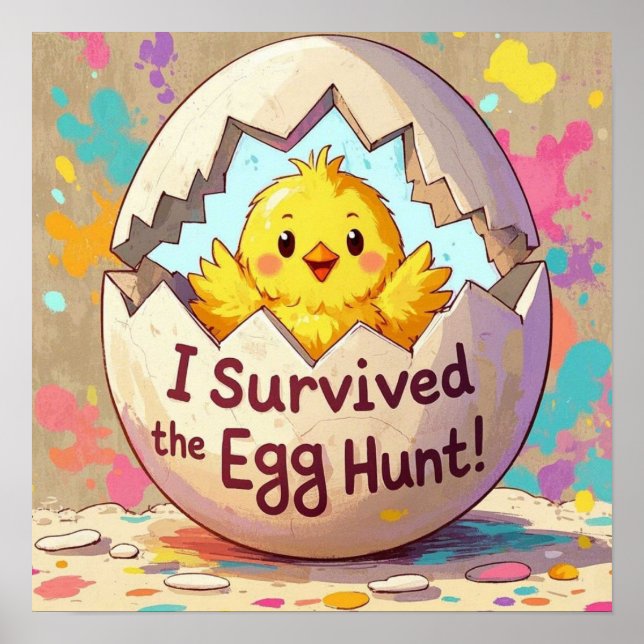 Póster El Pato Sobrevivió A La Caza De Huevos De Pascua (Frente)