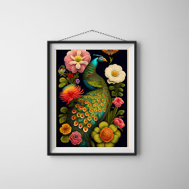 Póster El pavo real | Poster Haeckel moderno