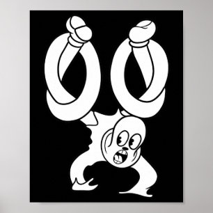 Póster El payaso fantasma torcido negro