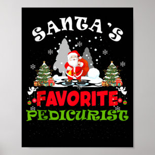 Póster El Pedicuro Favorito de Santa Divertida Navidad