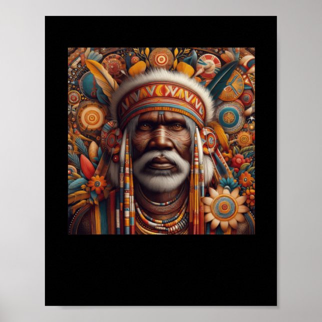 Póster El Pegatina aborigen indígena australiano (Frente)
