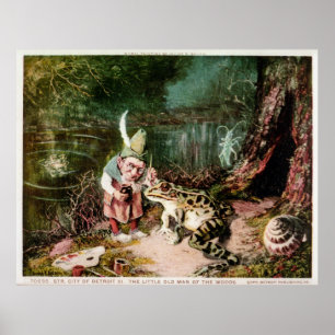 Póster El pequeño anciano de la cosecha mural de Woods