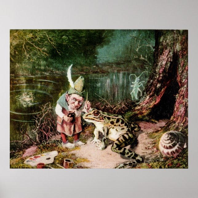 Póster El pequeño anciano de la cosecha mural de Woods (Frente)