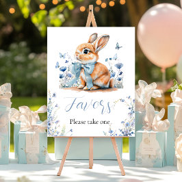 Póster El pequeño conejito flor silvestre Baby Shower fav