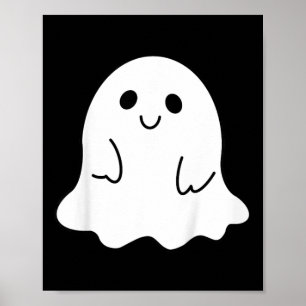 Póster El Pequeño Fantasma De Boo De Halloween Con Un Hal